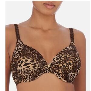 Natori NWT Size 32B Pure Luxe Custom Coverage Contour T Shirt Bra Leopard 732080